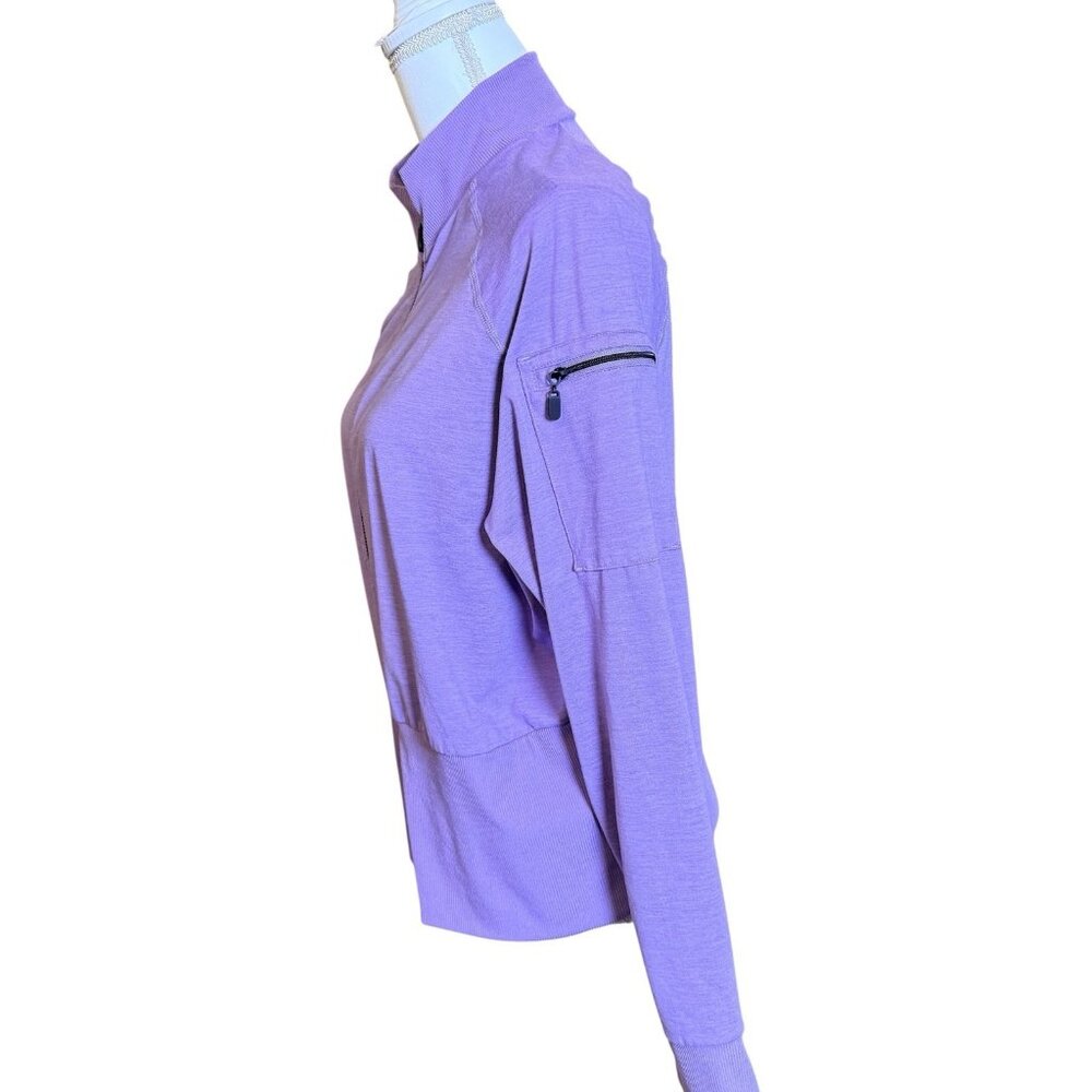 Super Soft Performance Jersey Funnel Neck Zip Purple Jacket NWOT Torrid Size 1 - Picture 3 of 6
